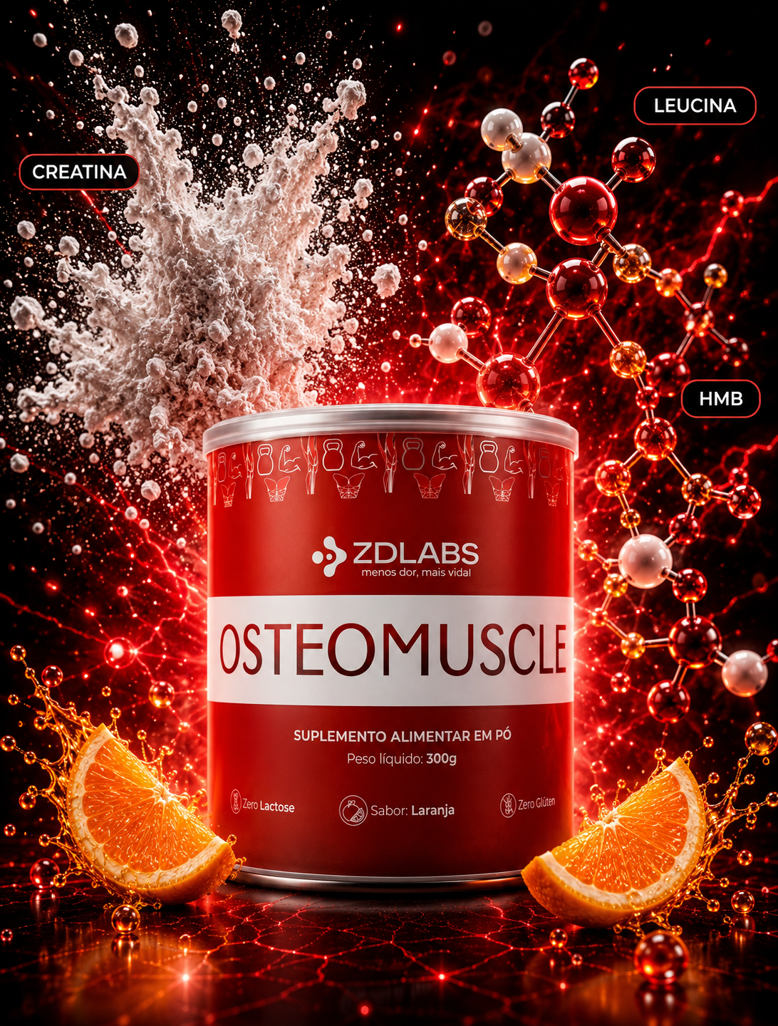 OsteoMuscle com creatina, HMB e leucina